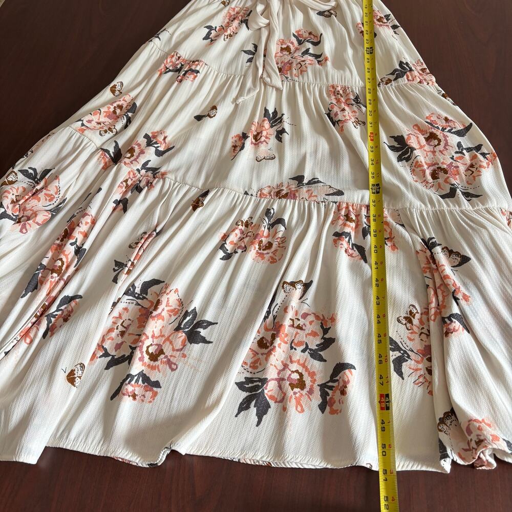 Free People All I Got Floral Ivory Butterfly Boho Maxi Dress Size 8- Cottagecore - Picture 8 of 8